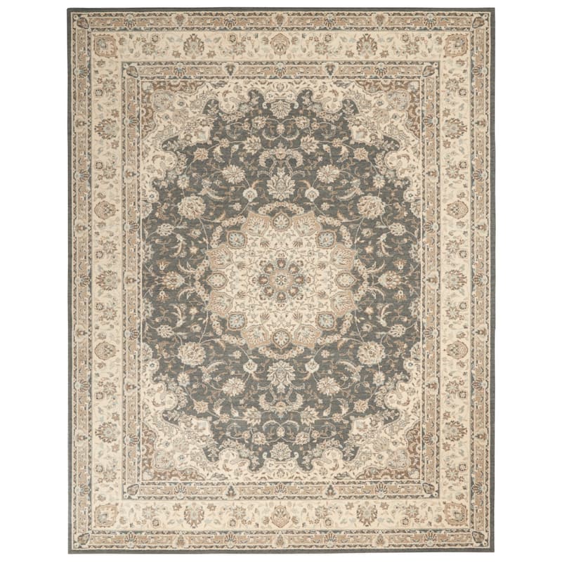 Copper Grove Natrang Floral Area Rug - Grey/Ivory - 9'9" x 13'9" - Rectangle