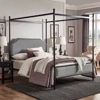 Shop Andover Cream Linen Curved Headboard Cherry Brown ...