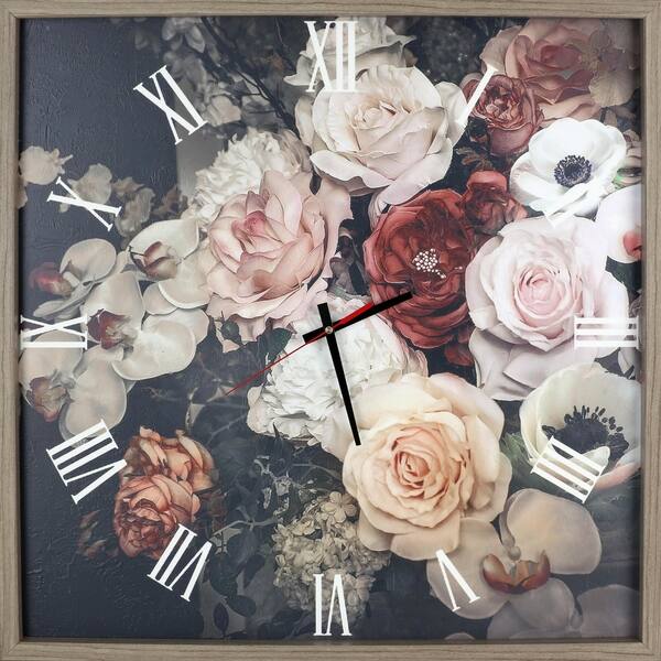 Shop Floral Rose Arrangement I Framed Decorative Art Clock Free