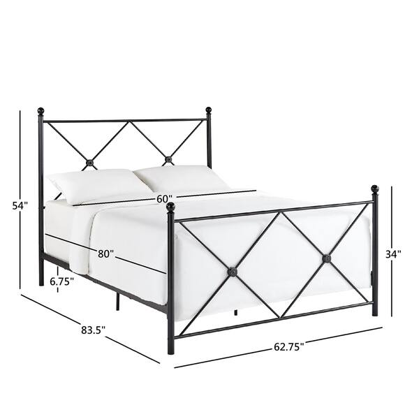 Aniket Double X Black Metal Queensize Bed by iNSPIRE Q Classic On Sale Bed Bath & Beyond