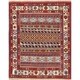 preview thumbnail 1 of 16, Bokhara Geometric Hand-Knotted Wool & Silk Pakistani Oriental Area Rug - 5'3" x 4'3"