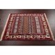 preview thumbnail 11 of 16, Bokhara Geometric Hand-Knotted Wool & Silk Pakistani Oriental Area Rug - 5'3" x 4'3"