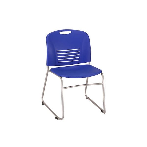 Safco Vy Sled Base Plastic Stacking Guest Chair, Blue - 2 Pack