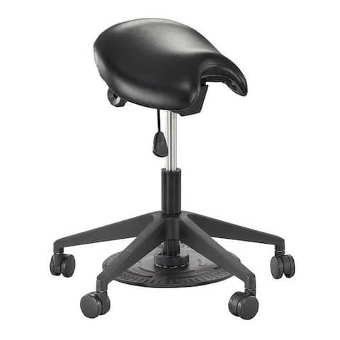 Safco Height Adjustable Plastic Saddle Seat Lab Stool - Black