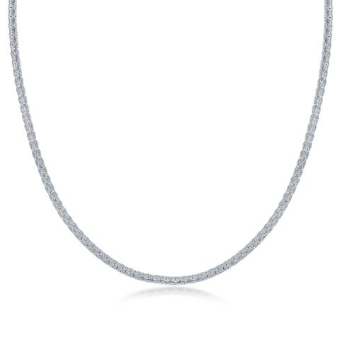La Preciosa Sterling Silver Italian /Gold 17+2" Diamond Cut Wire Collar Design Necklace