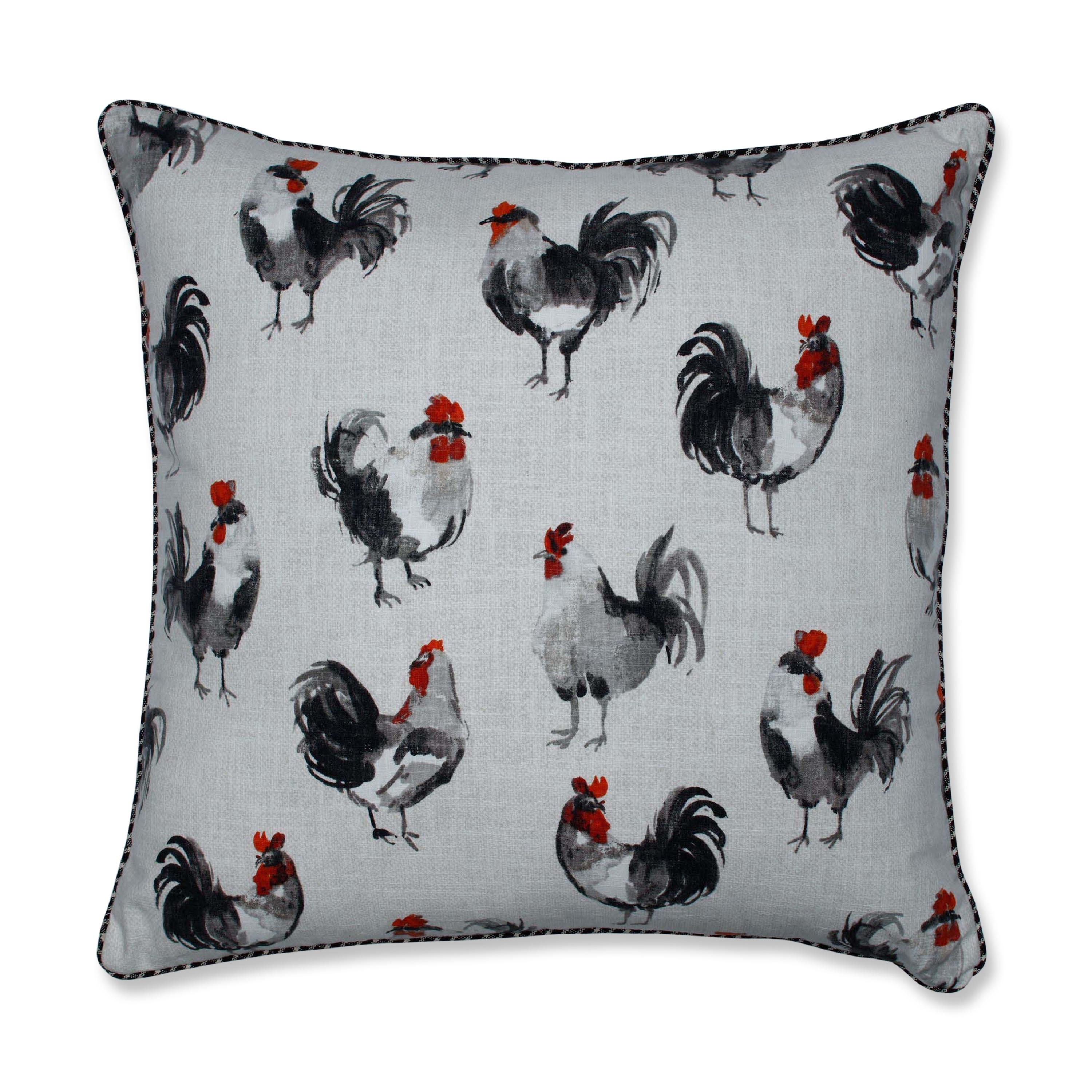 Shop Pillow Perfect Rooster Linen 25 Inch Floor Pillow On Sale