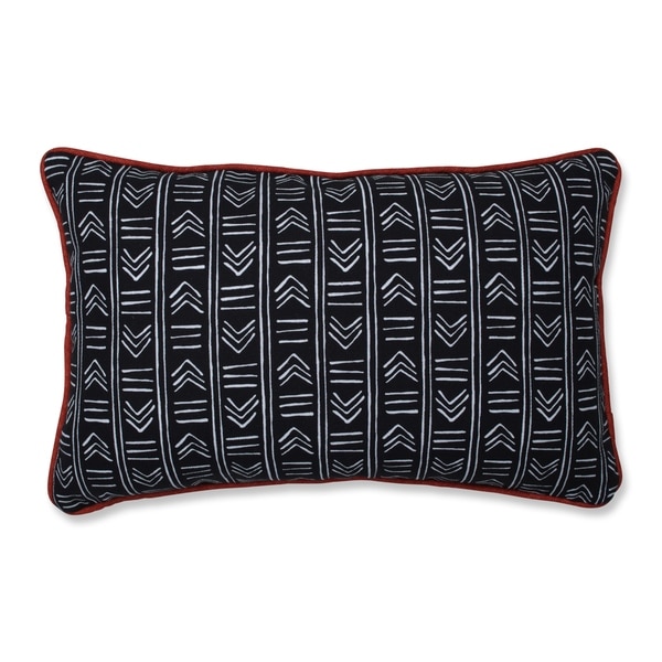 Pillow Perfect Bowery Ebony/Domino Rectangular Throw Pillow