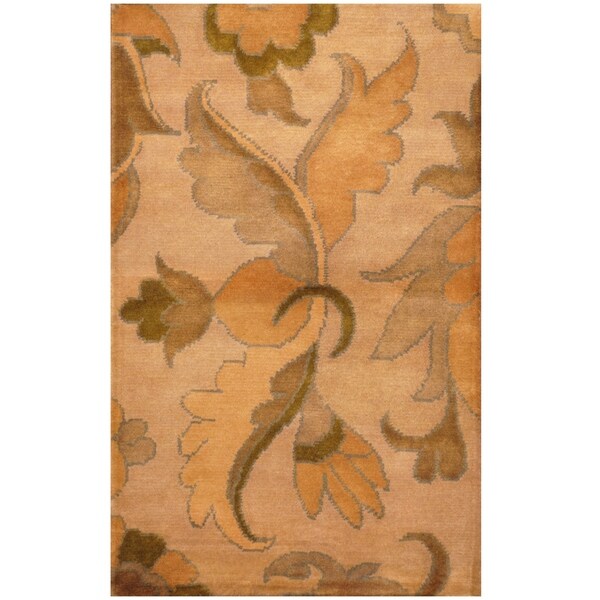 Handmade One-of-a-Kind Tibetan Wool Rug (India) - 2'4 x 4'