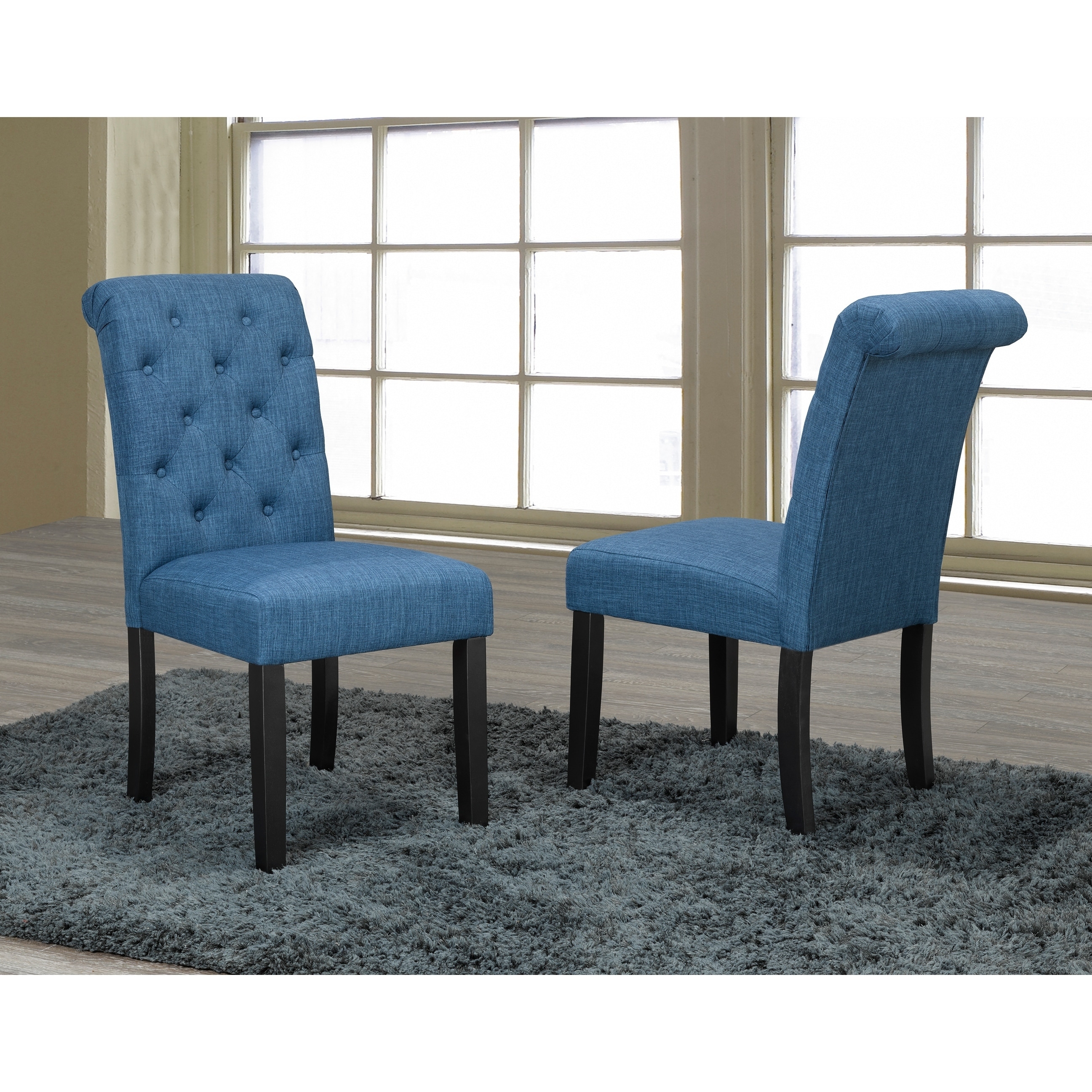 Soho Tufted Dining Chair Set Of 2 Blue Soho Tufted Dining Chair Set Of 2 Blue
