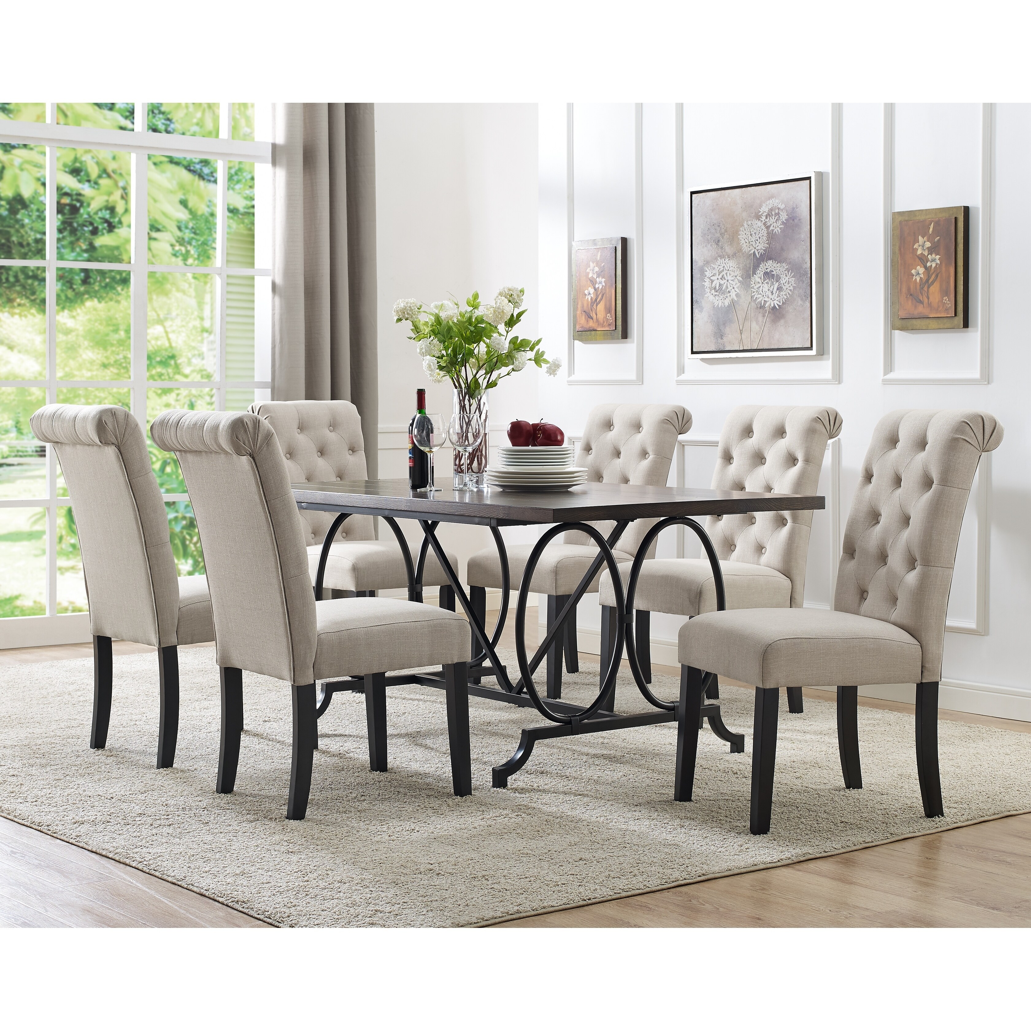 Copper Grove Dabajuro 7 Piece Beige Dining Set Overstock 27902975