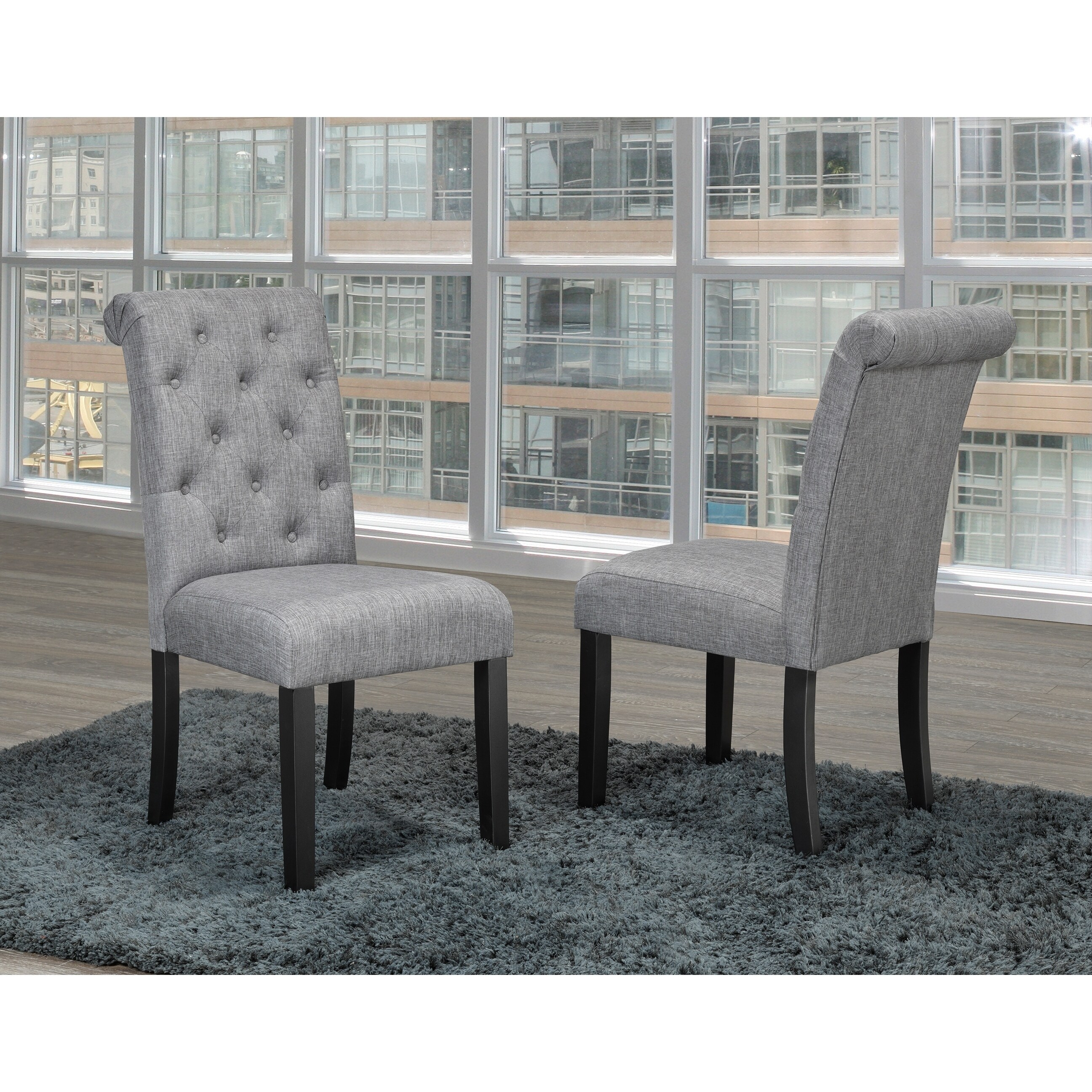 Soho Tufted Dining Chair Set Of 2 Grey Free Shipping Soho Tufted Dining Chair Set Of 2