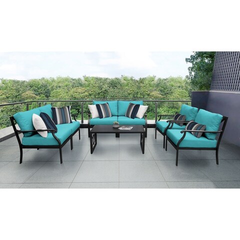 kathy ireland Madison Ave. 7 Piece Outdoor Aluminum Patio Furniture Set 07e