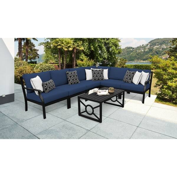 Shop Kathy Ireland Madison Ave 7 Piece Outdoor Aluminum Patio