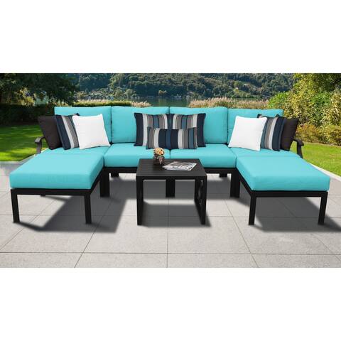 kathy ireland Madison Ave. 7 Piece Outdoor Aluminum Patio Furniture Set 07a