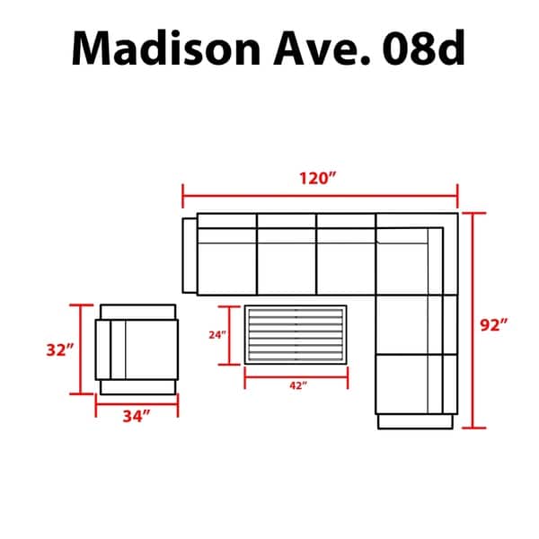 kathy ireland Madison Ave. 8piece Outdoor Aluminum Patio Furniture Set