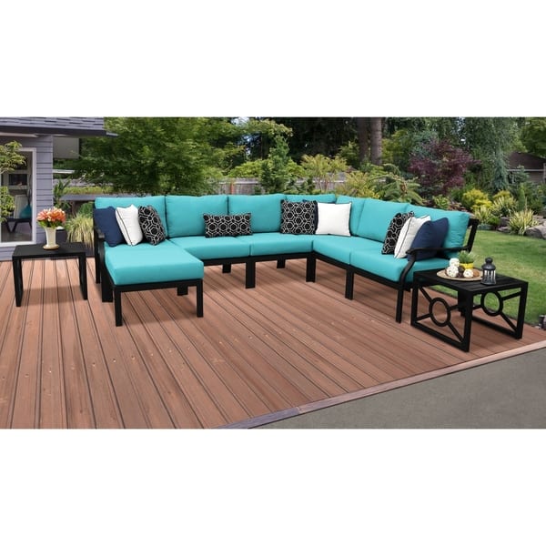 kathy ireland Madison Ave. 9 Piece Outdoor Aluminum Patio Furniture Set