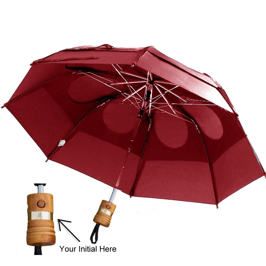 GustBuster Metro Personalized Automatic Wind Umbrella, Red