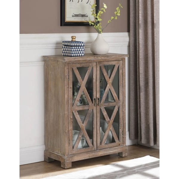 Shop Marta Weathered Fir Accent Cabinet Free Shipping Today