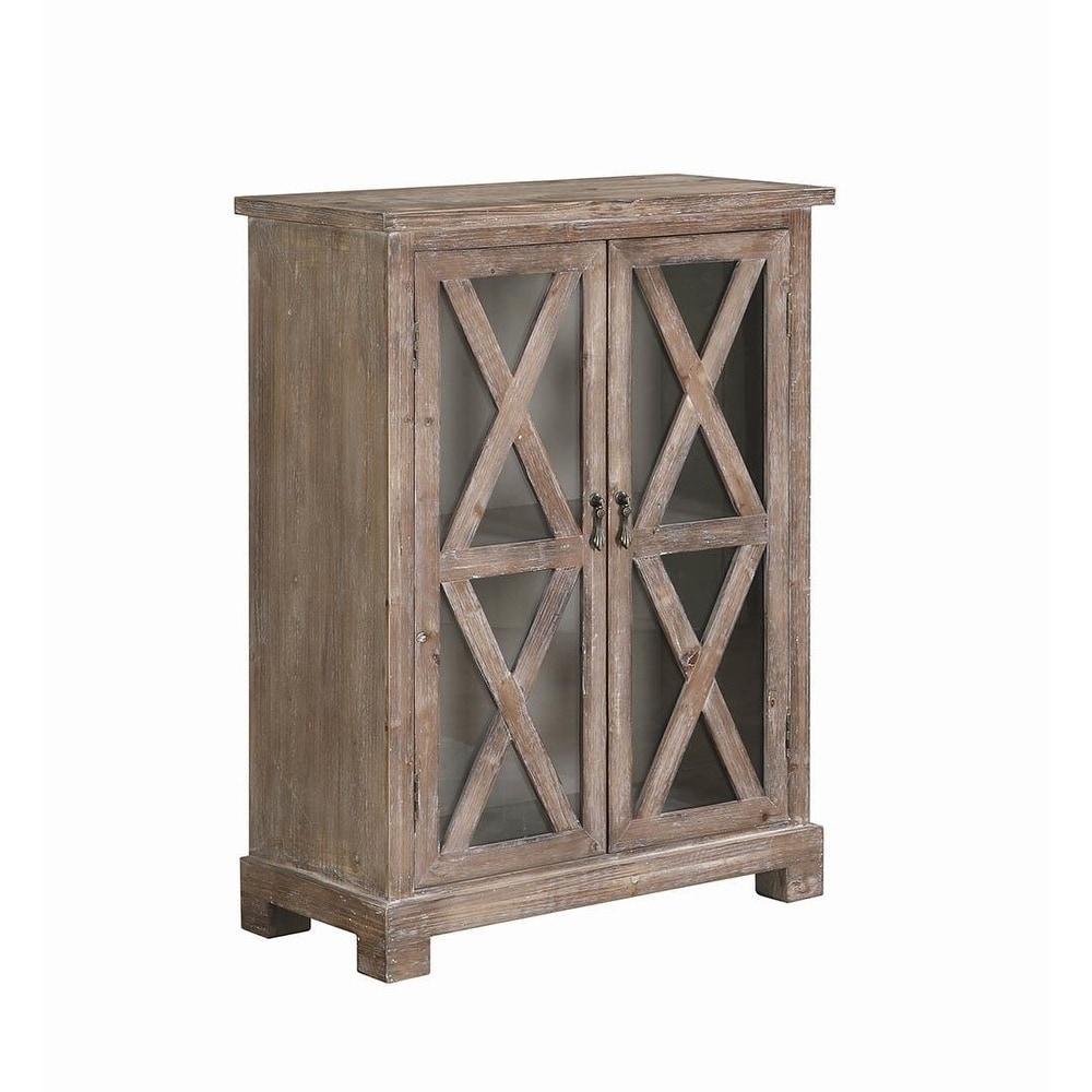 Shop Marta Weathered Fir Accent Cabinet Free Shipping Today