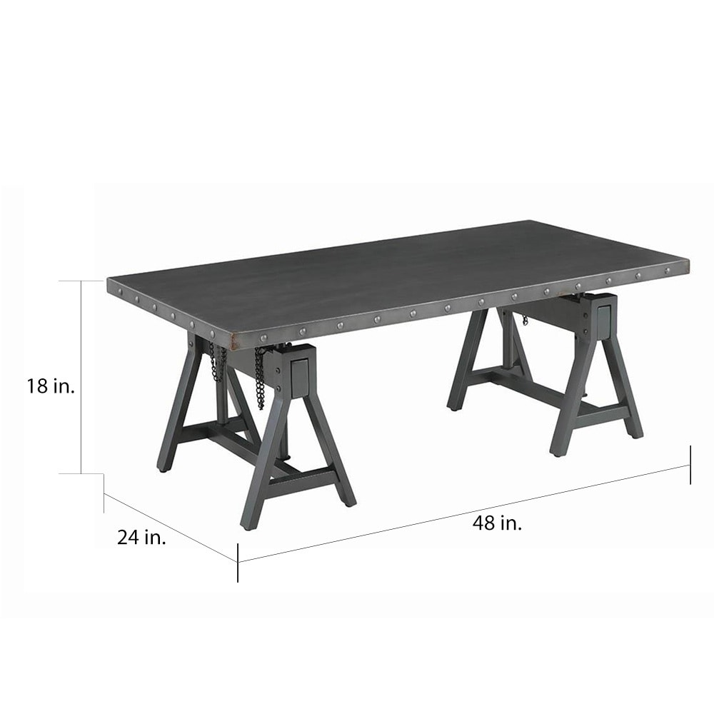 Shop Carbon Loft Priam Grey Industrial Coffee Table With Sawhorse