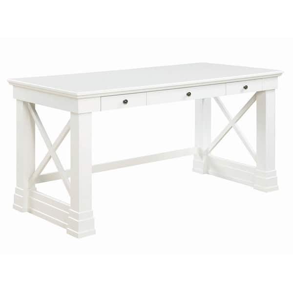 Shop Alton White Wood 3 Drawer Writing Desk Overstock 27914158