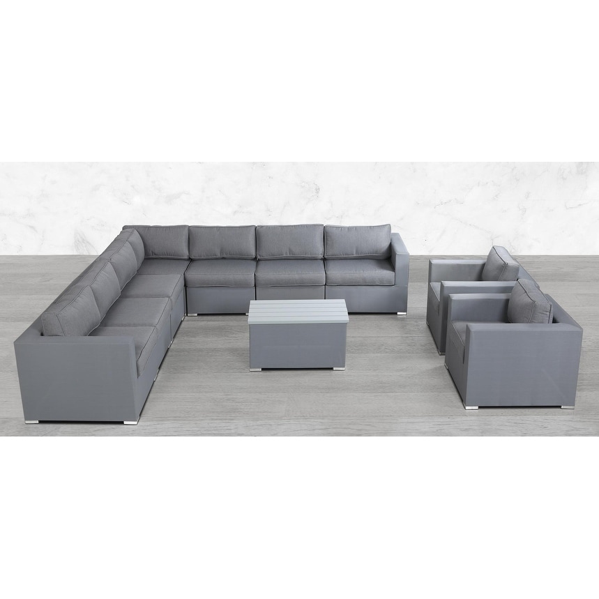 Modular L Shape 10 Piece Sectional Seating Group With Cushions On Sale Overstock 27925012