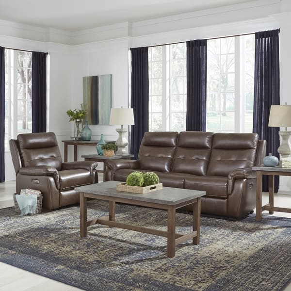 Home Styles By Flexsteel Lux Leather Power Reclining Sofa And Recliner Overstock 27945425