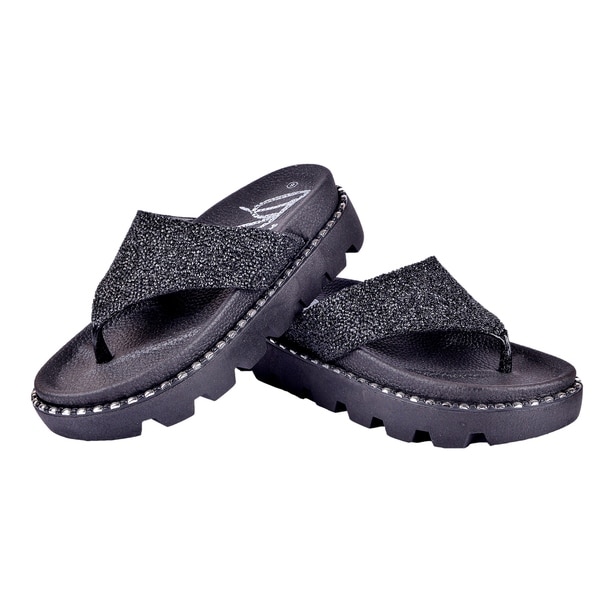 Open-toe Platform Slide Sandals 
