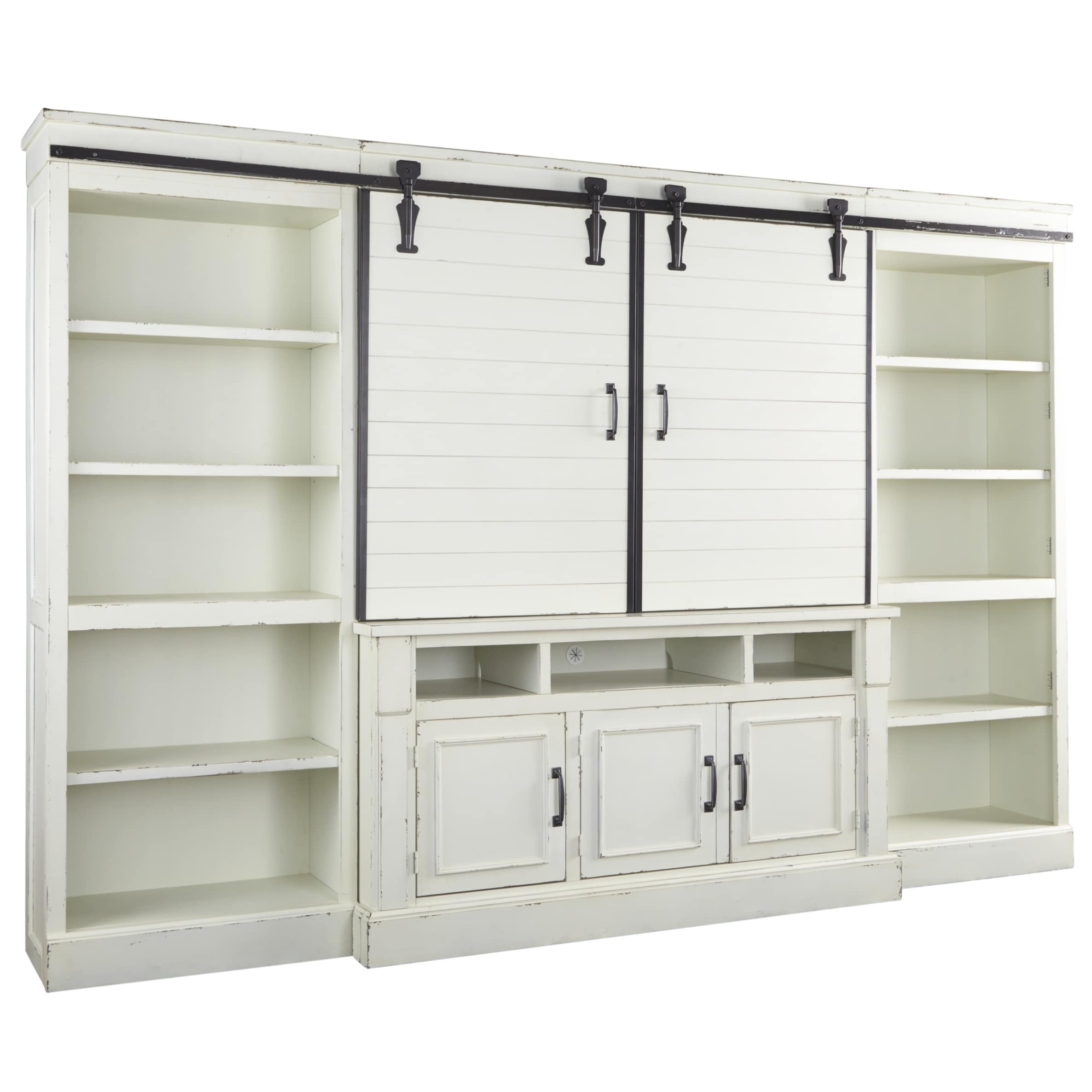 Blinton Farmhouse 4 Piece Entertainment Center With Shiplap Blinton Farmhouse 4 Piece