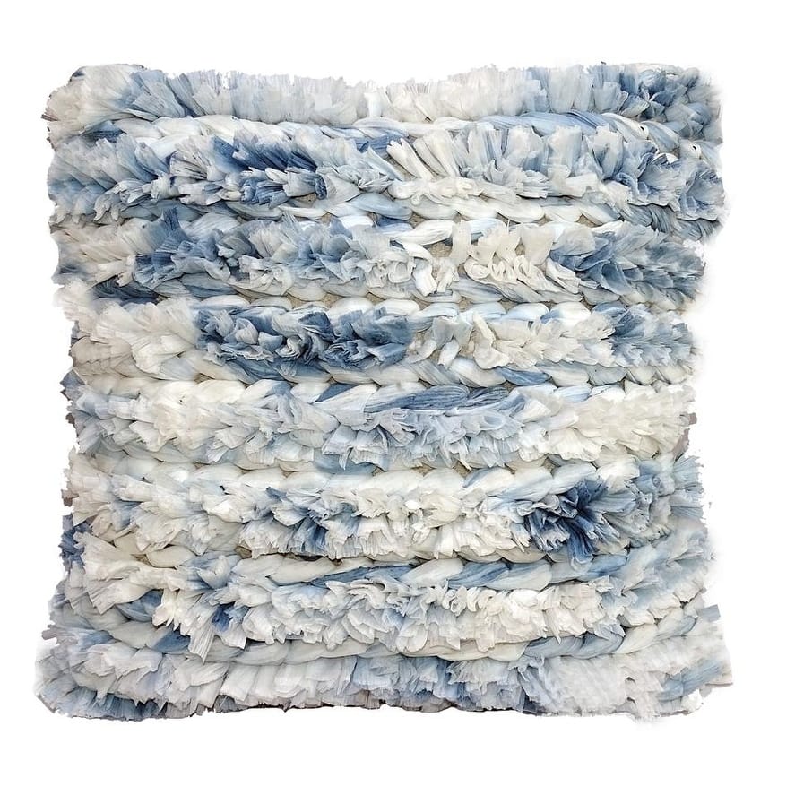 Fluffy Blue Throw Pillow 22"X22"