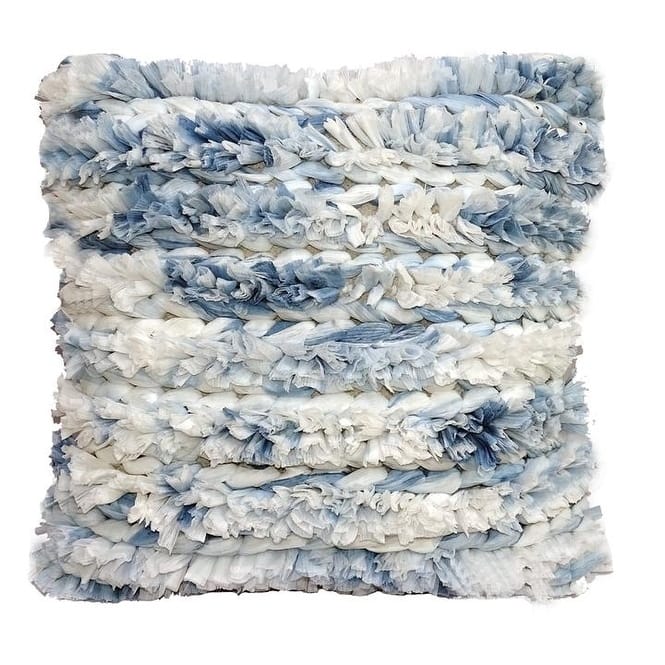 Fluffy Blue Throw Pillow 22"X22"