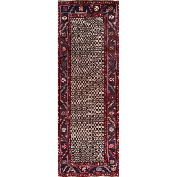 Koliaei Geometric Hand-Knotted Wool Persian Oriental Rug - 8'10" x 3'2" Runner