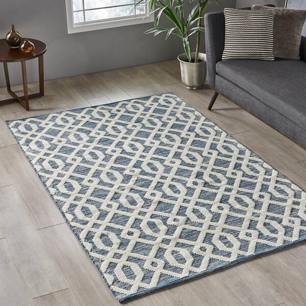 Jenson Modern Wool Area Rug by Christopher Knight Home 5' x 8' Bed