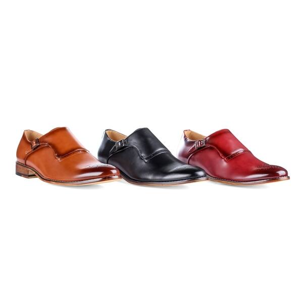 burgundy monk strap dress shoes The Poitier Double Monk Strap