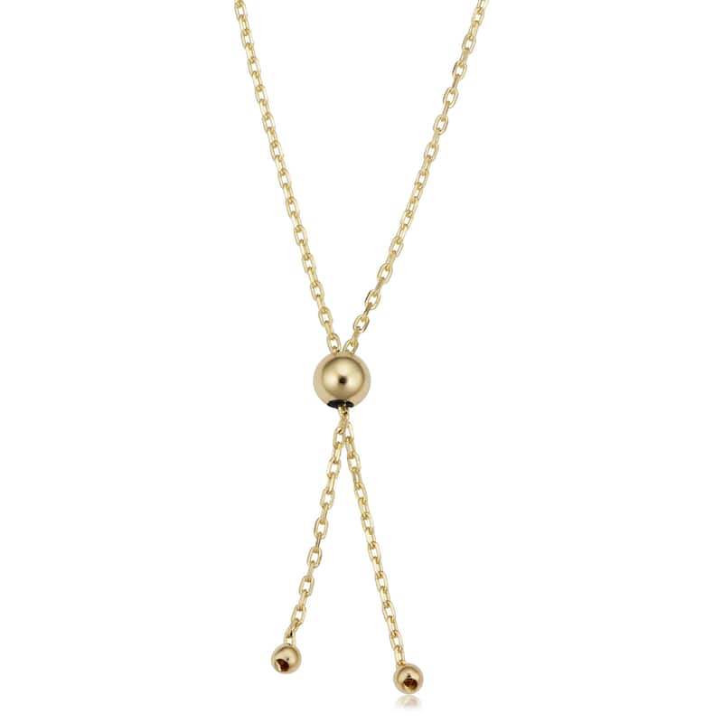 14k Yellow Gold Curved Bar Bolo Bracelet (fits up to 9 inches)