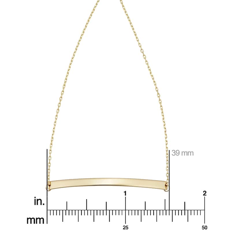14k Yellow Gold Curved Bar Bolo Bracelet (fits up to 9 inches)