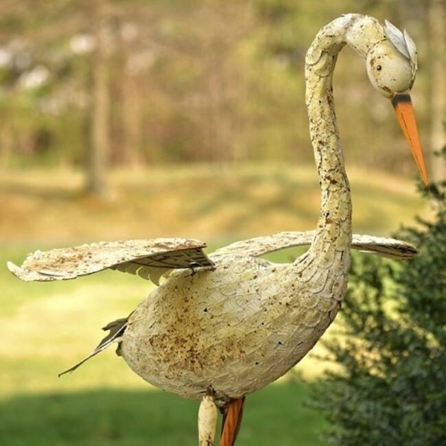 Set of 2 Large Dancing Rusty Herons