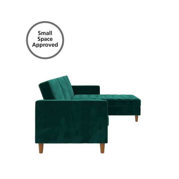 Silver Orchid Brody Green Velvet Storage Sectional Silver Orchid Brody Green Velvet Storage Sectional