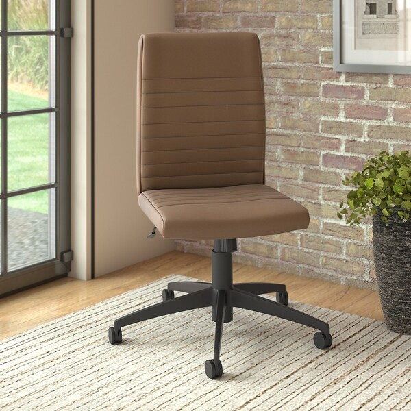Bush Business Furniture Archive Mid Back Ribbed Leather Office Chair