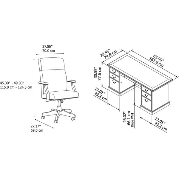 Shop Copper Grove Dobrich Executive Desk With High Back Office