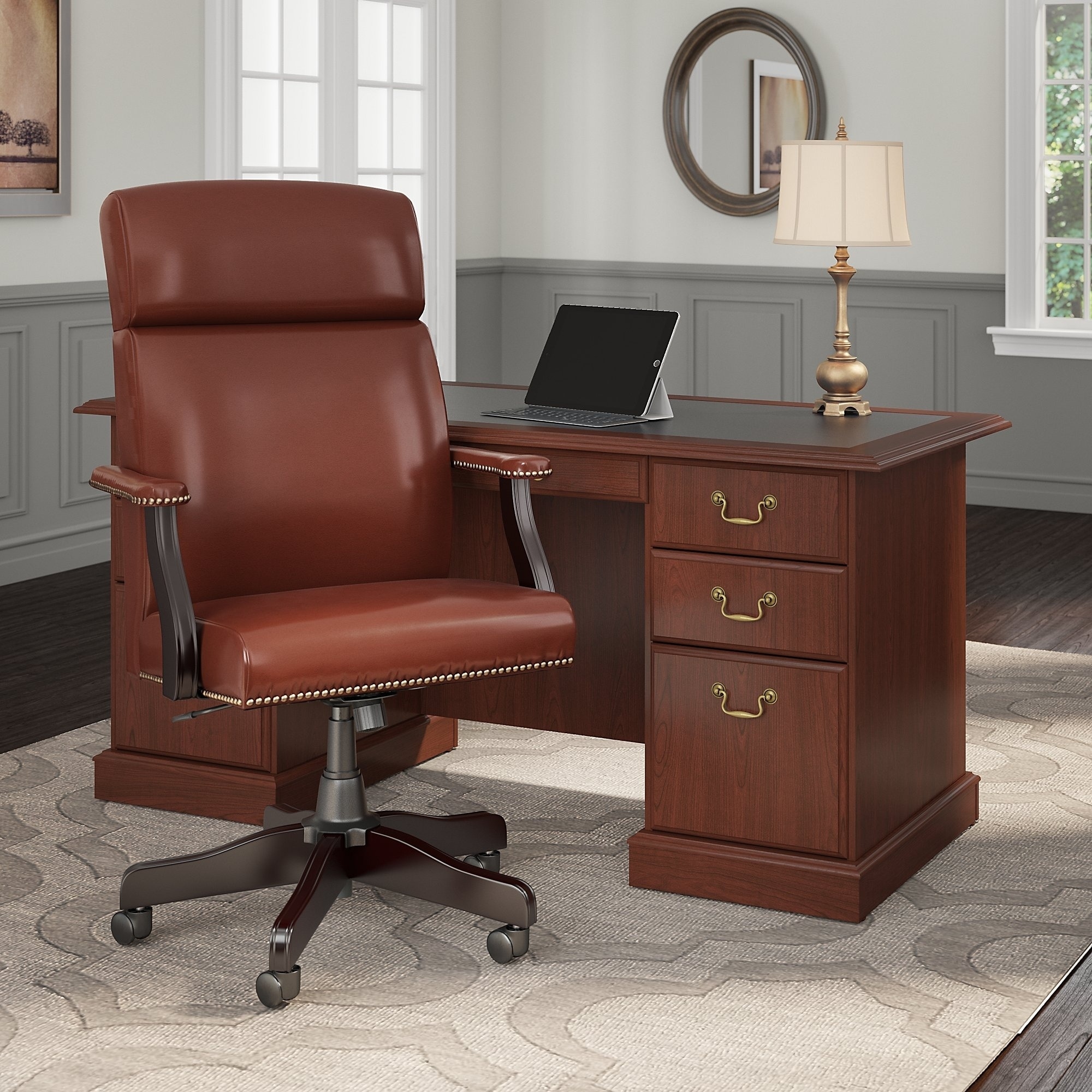 Shop Copper Grove Dobrich Executive Desk With High Back Office