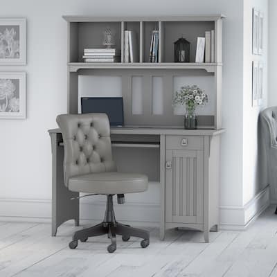 Bush Furniture Salinas 48W Computer Desk with Hutch and Office Chair