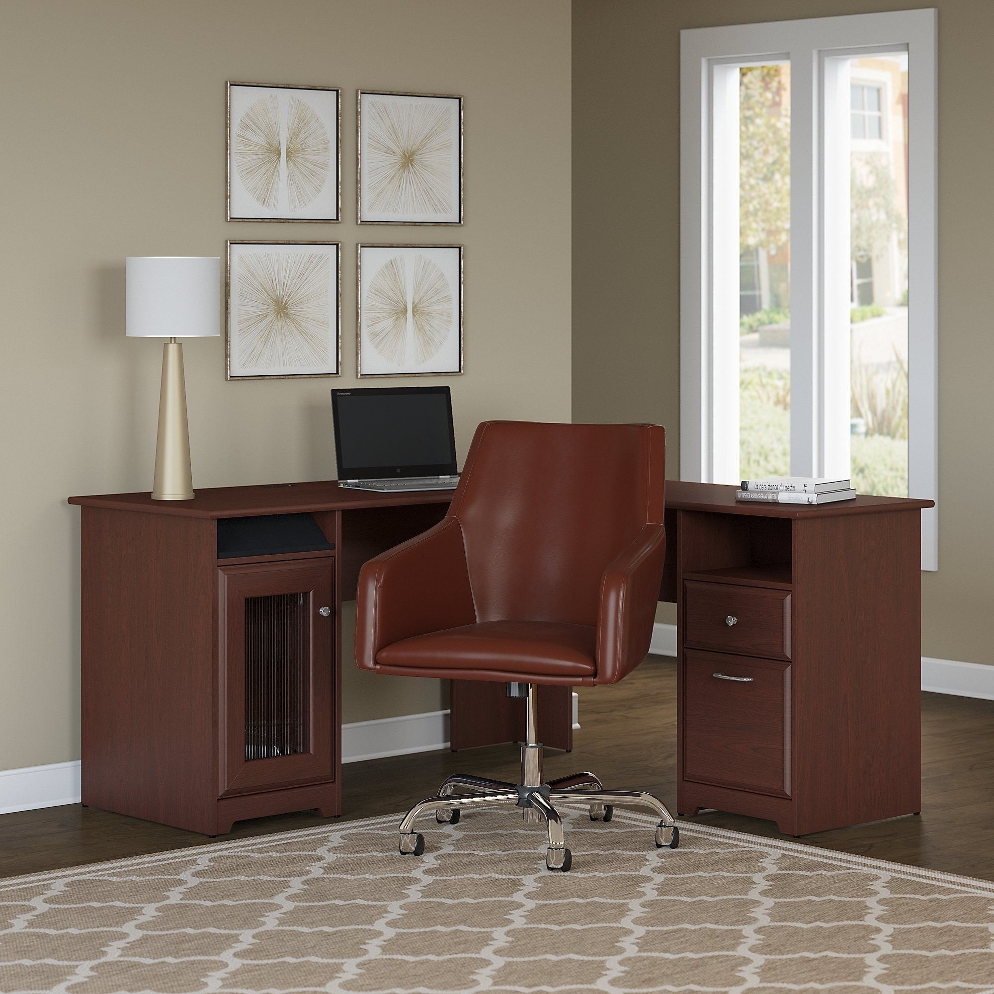 Shop Copper Grove Burgas 60 Inch L Shaped Desk With Mid Back