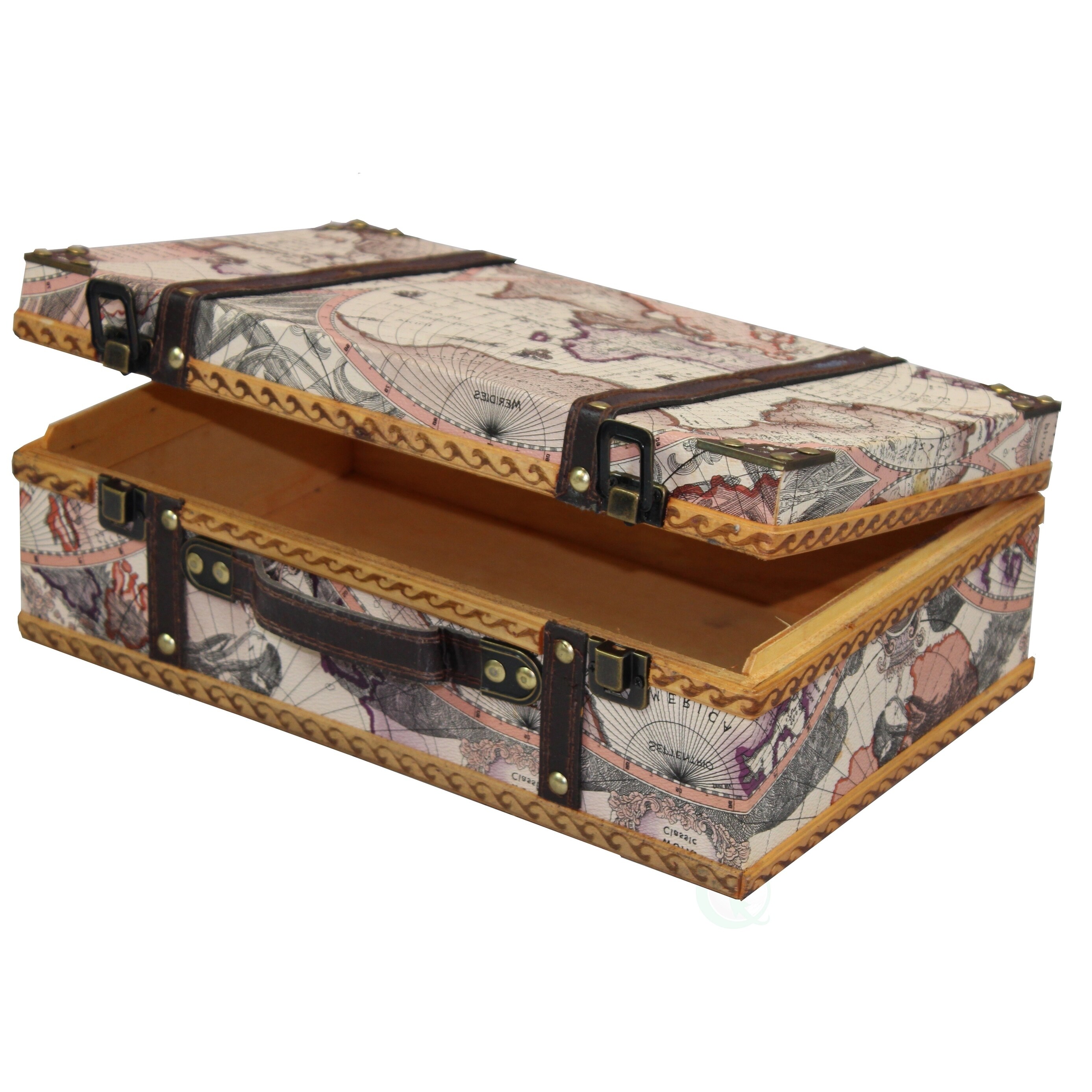 vintage world map suitcase