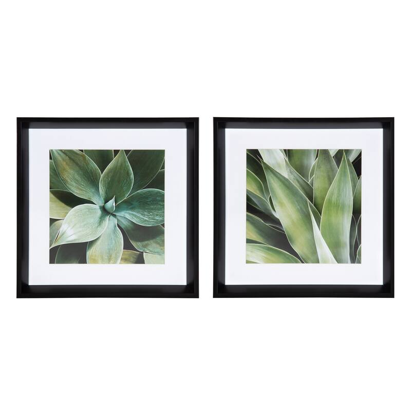 Kate and Laurel Calter Leaves Framed Print Art Set by Amy Peterson - Black - 2 Piece - Plastic - Black