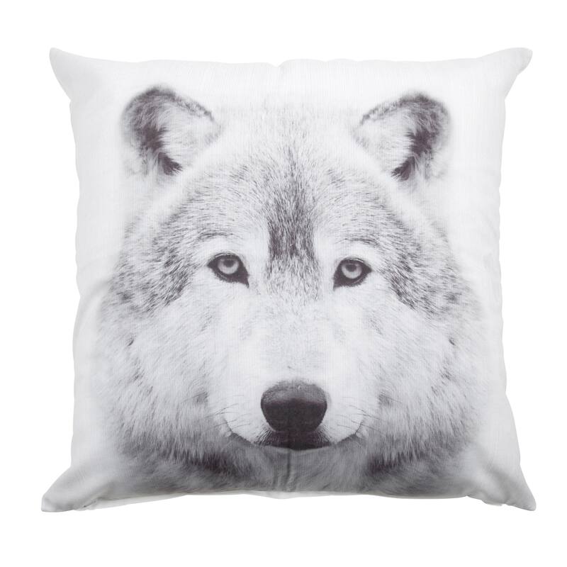 Kate and Laurel Como Wolf Print Throw Pillow Cover