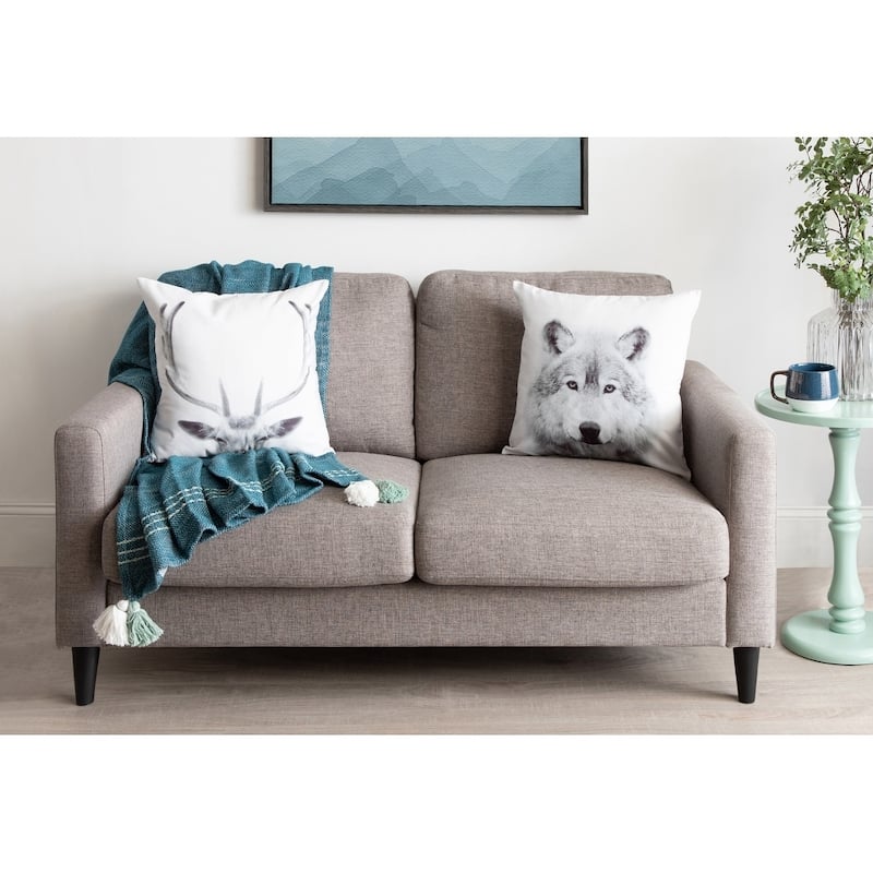 Kate and Laurel Como Wolf Print Throw Pillow Cover