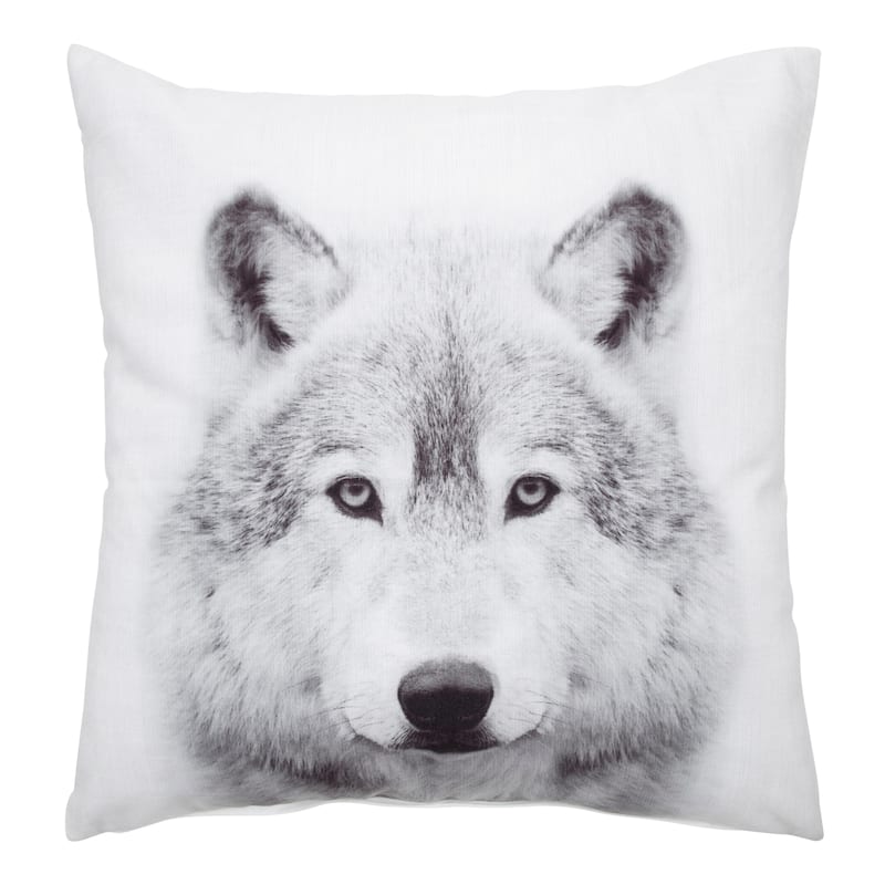 Kate and Laurel Como Wolf Print Throw Pillow Cover - 18x18