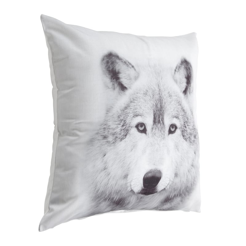 Kate and Laurel Como Wolf Print Throw Pillow Cover