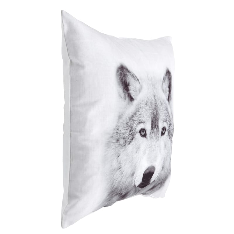 Kate and Laurel Como Wolf Print Throw Pillow Cover